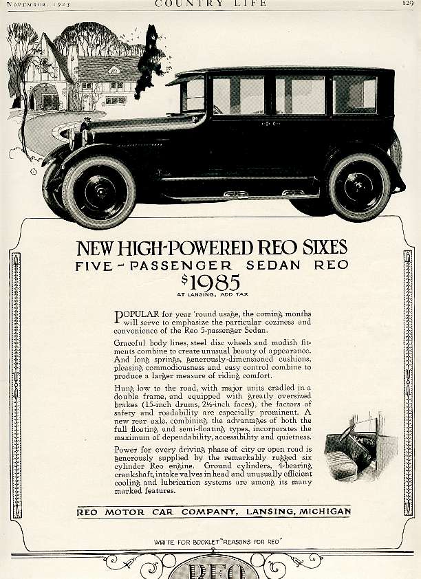1923 REO Auto Advertising